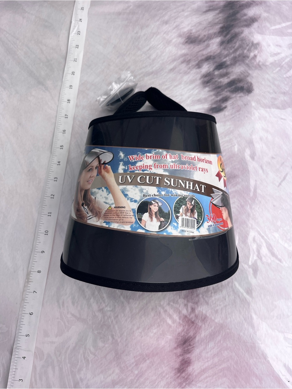 Black UV Cut Sunhat Visor - Protective Wide Brim